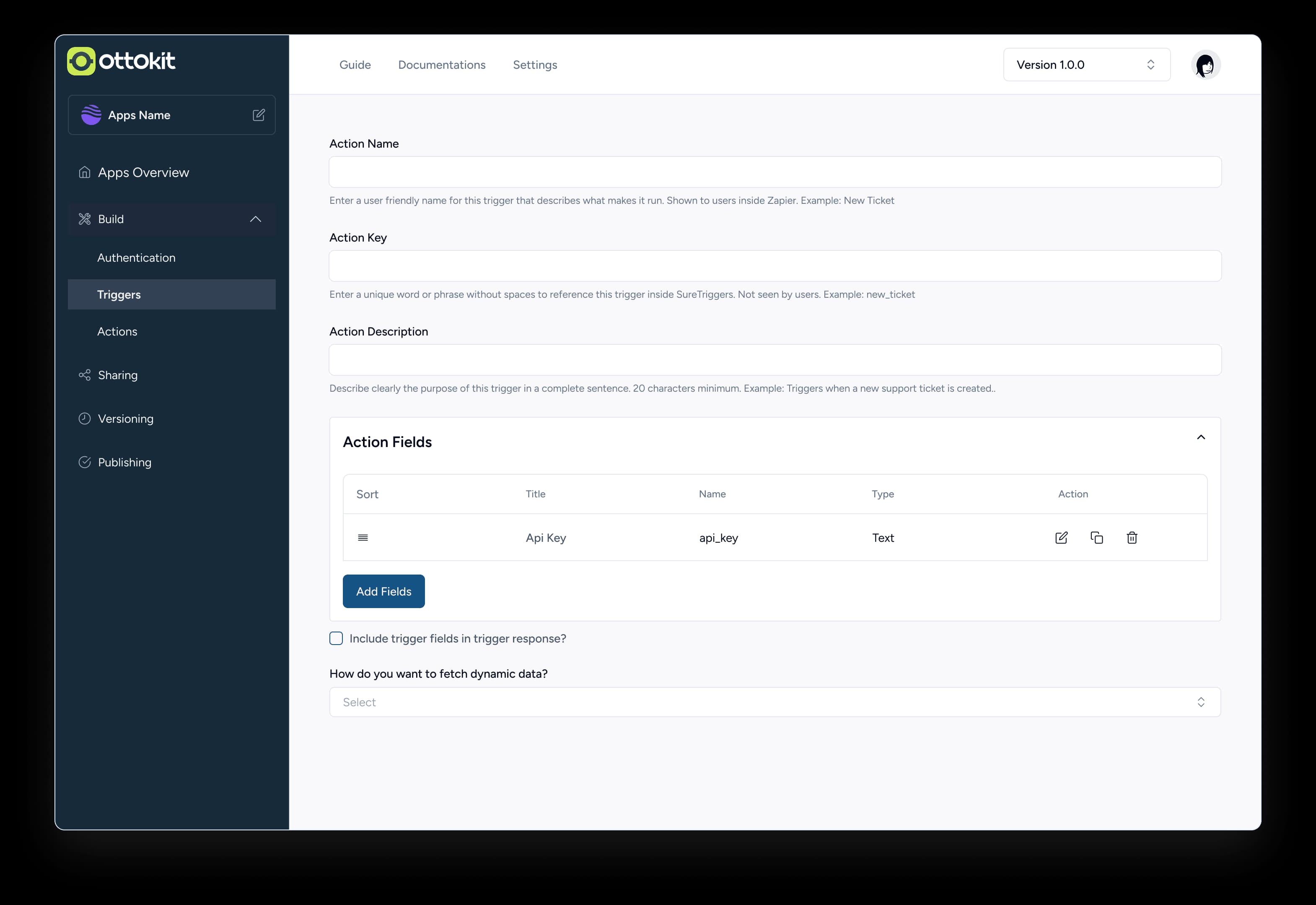 Define Triggers and Actions
